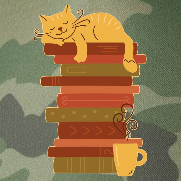 Cute Sleepy Cat On Book Stack And Coffee Tea Legacy Tie Dye Trucker Hat