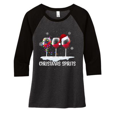 Christmas Spirits Women's Tri-Blend 3/4-Sleeve Raglan Shirt