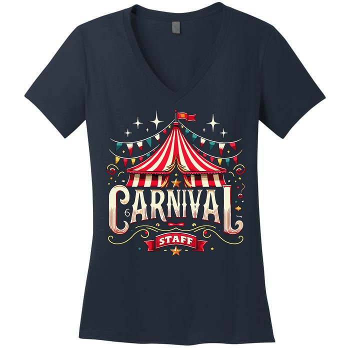 Carnival Staff Circus Matching Women's V-Neck T-Shirt