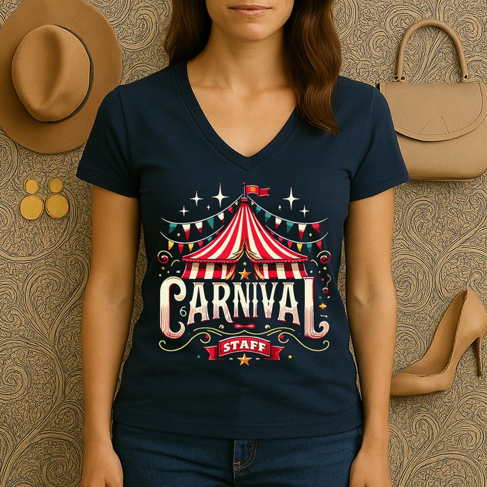 Carnival Staff Circus Matching Women's V-Neck T-Shirt