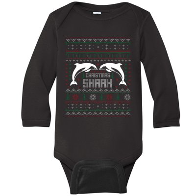 Christmas Shark Baby Long Sleeve Bodysuit