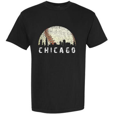 Chicago Skyline City Baseball Garment-Dyed Heavyweight T-Shirt