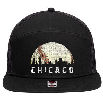 Chicago Skyline City Baseball 7 Panel Mesh Trucker Snapback Hat