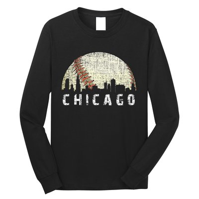 Chicago Skyline City Baseball Long Sleeve Shirt