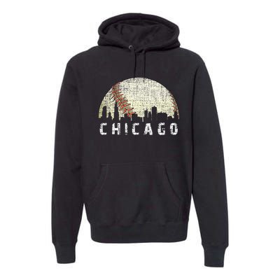 Chicago Skyline City Baseball Premium Hoodie