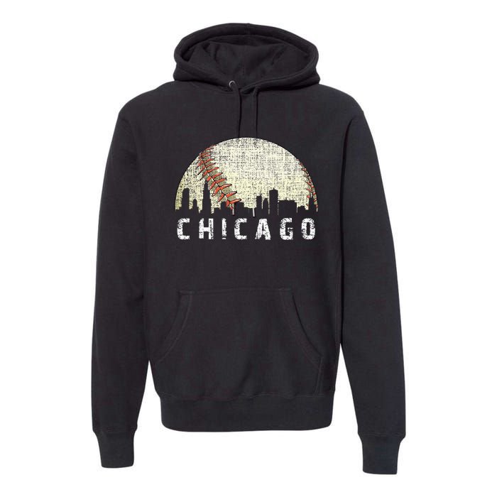 Chicago Skyline City Baseball Premium Hoodie