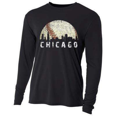 Chicago Skyline City Baseball Cooling Performance Long Sleeve Crew