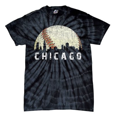 Chicago Skyline City Baseball Tie-Dye T-Shirt