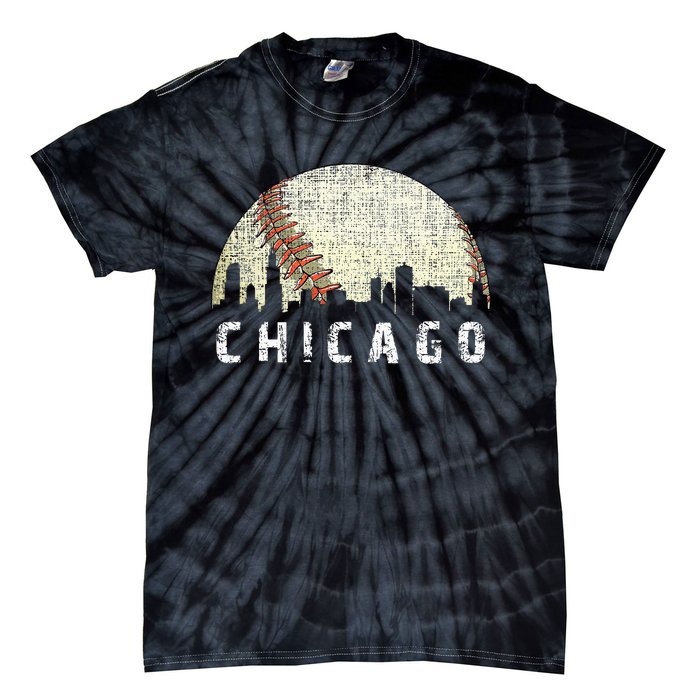 Chicago Skyline City Baseball Tie-Dye T-Shirt