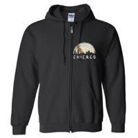 Chicago Skyline City Baseball Full Zip Hoodie