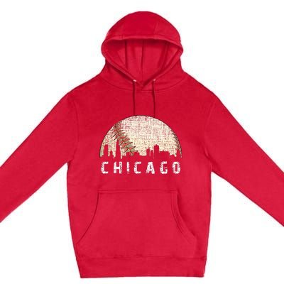 Chicago Skyline City Baseball Premium Pullover Hoodie