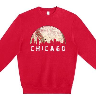 Chicago Skyline City Baseball Premium Crewneck Sweatshirt