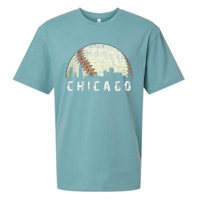 Chicago Skyline City Baseball Sueded Cloud Jersey T-Shirt