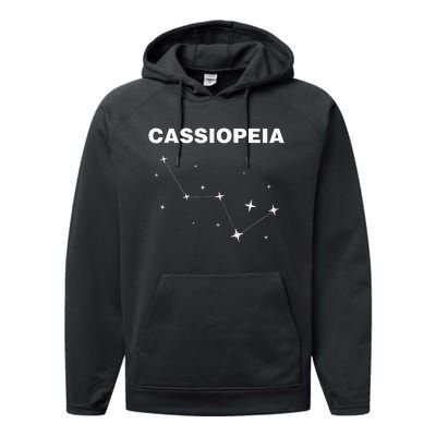 Cassiopeia Star Constellation For Stargazer Astronomy Performance Fleece Hoodie