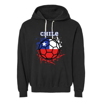 Chile Soccer Chilean Flag Futbol Fan Jersey Garment-Dyed Fleece Hoodie