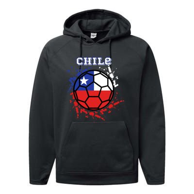 Chile Soccer Chilean Flag Futbol Fan Jersey Performance Fleece Hoodie