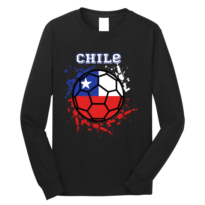 Chile Soccer Chilean Flag Futbol Fan Jersey Long Sleeve Shirt