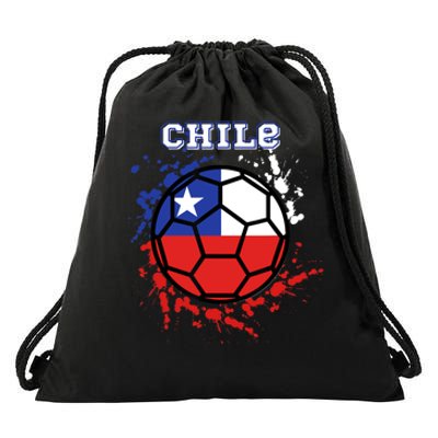 Chile Soccer Chilean Flag Futbol Fan Jersey Drawstring Bag