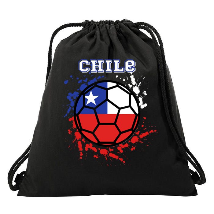 Chile Soccer Chilean Flag Futbol Fan Jersey Drawstring Bag