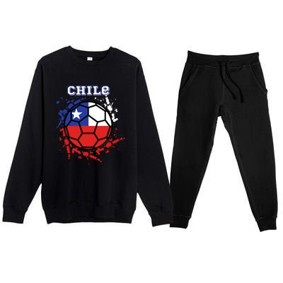 Chile Soccer Chilean Flag Futbol Fan Jersey Premium Crewneck Sweatsuit Set