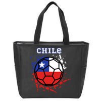 Chile Soccer Chilean Flag Futbol Fan Jersey Zip Tote Bag