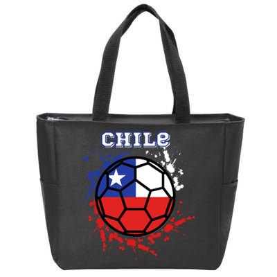 Chile Soccer Chilean Flag Futbol Fan Jersey Zip Tote Bag