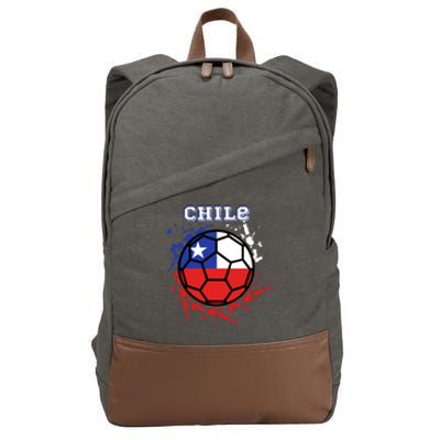 Chile Soccer Chilean Flag Futbol Fan Jersey Cotton Canvas Backpack