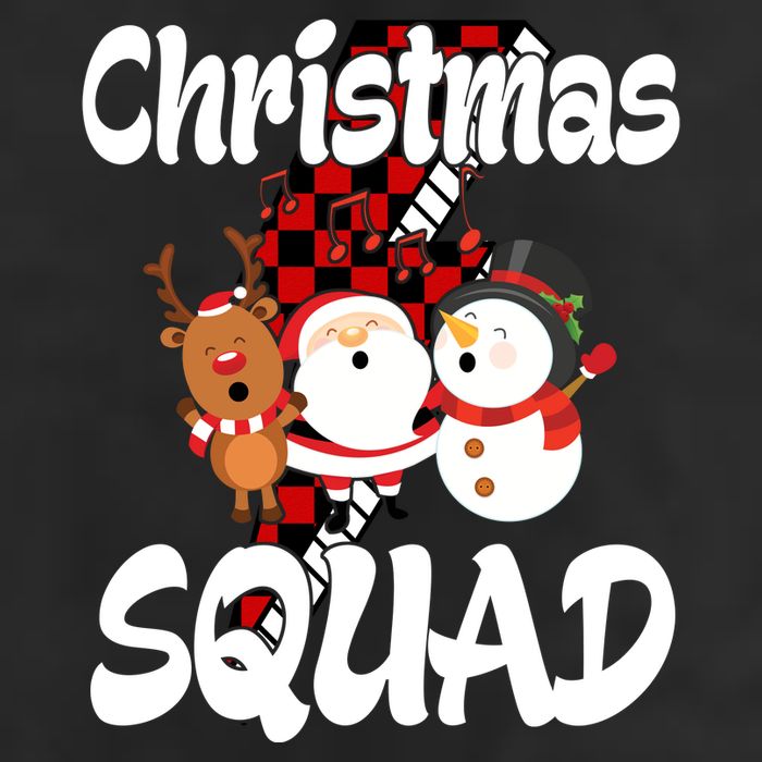 Christmas Squad Cute Holiday Musical 7 Panel Mesh Trucker Snapback Hat