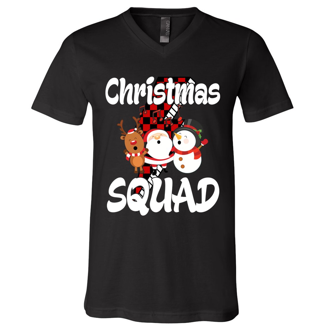 Christmas Squad Cute Holiday Musical V-Neck T-Shirt