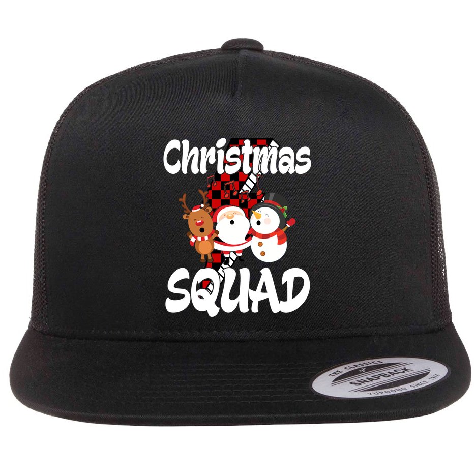 Christmas Squad Cute Holiday Musical Flat Bill Trucker Hat