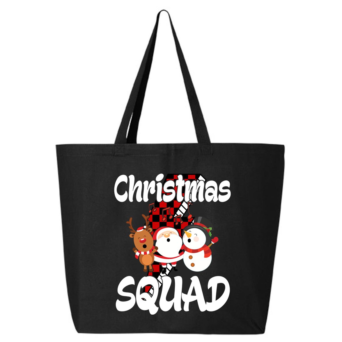 Christmas Squad Cute Holiday Musical 25L Jumbo Tote