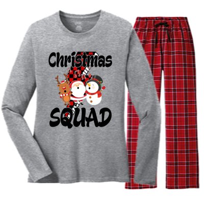 Christmas Squad Cute Holiday Musical Women's Long Sleeve Flannel Pajama Set 