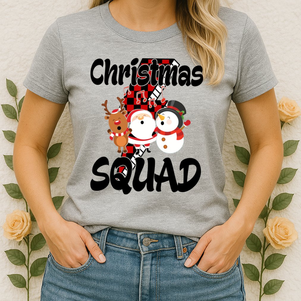 Christmas Squad Cute Holiday Musical Womens T-Shirt