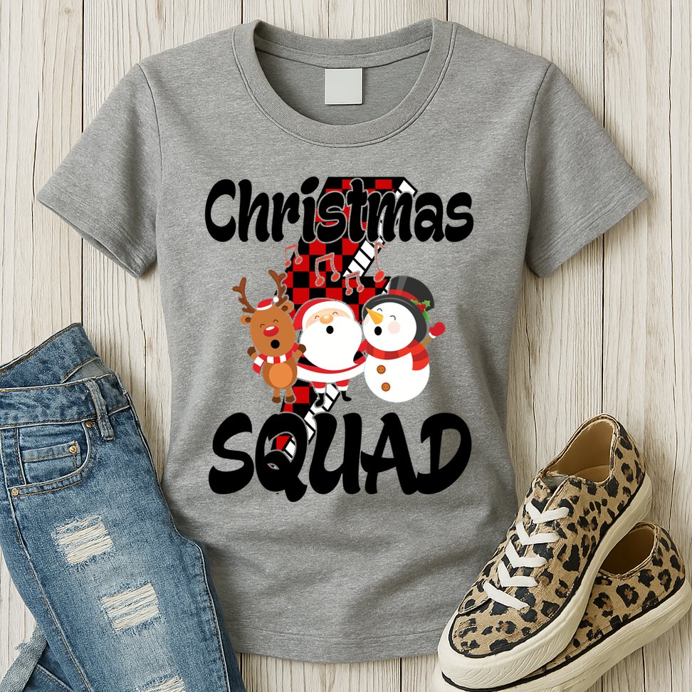 Christmas Squad Cute Holiday Musical Womens T-Shirt