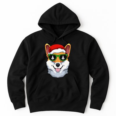 Corgi Sunglasses Christmas Pajama Dog Santa Hat XMas Tree Hoodie