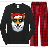 Corgi Sunglasses Christmas Pajama Dog Santa Hat XMas Tree Long Sleeve Pajama Set