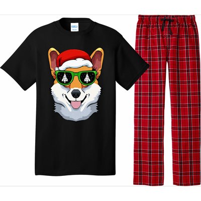 Corgi Sunglasses Christmas Pajama Dog Santa Hat XMas Tree Pajama Set