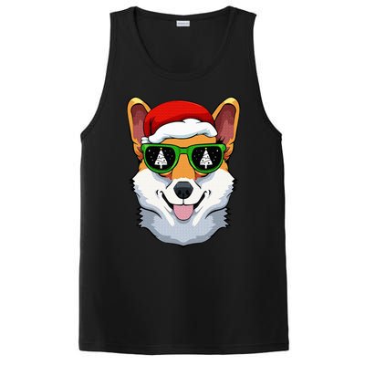 Corgi Sunglasses Christmas Pajama Dog Santa Hat XMas Tree PosiCharge Competitor Tank