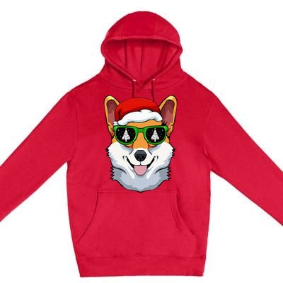 Corgi Sunglasses Christmas Pajama Dog Santa Hat XMas Tree Premium Pullover Hoodie