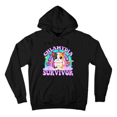 Chlamydia Survivor Cat Rainbow Gift Hoodie