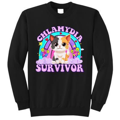 Chlamydia Survivor Cat Rainbow Gift Sweatshirt