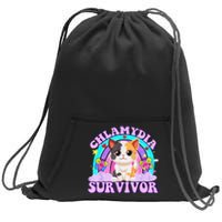 Chlamydia Survivor Cat Rainbow Gift Sweatshirt Cinch Pack Bag