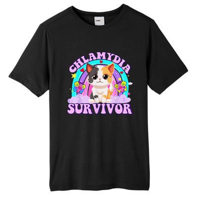 Chlamydia Survivor Cat Rainbow Gift Tall Fusion ChromaSoft Performance T-Shirt