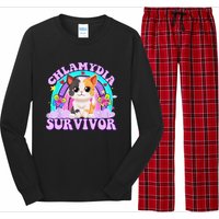 Chlamydia Survivor Cat Rainbow Gift Long Sleeve Pajama Set