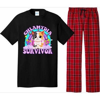 Chlamydia Survivor Cat Rainbow Gift Pajama Set