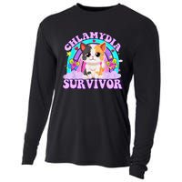 Chlamydia Survivor Cat Rainbow Gift Cooling Performance Long Sleeve Crew