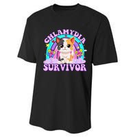 Chlamydia Survivor Cat Rainbow Gift Performance Sprint T-Shirt