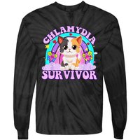 Chlamydia Survivor Cat Rainbow Gift Tie-Dye Long Sleeve Shirt