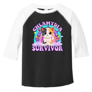 Chlamydia Survivor Cat Rainbow Gift Toddler Fine Jersey T-Shirt