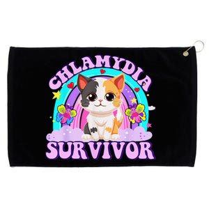 Chlamydia Survivor Cat Rainbow Gift Grommeted Golf Towel